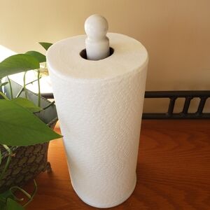 Vtg White Marble Paper Towel Holder
